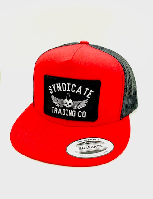 STC Winged Skull Patch Flat Bill Trucker Multiple Colors